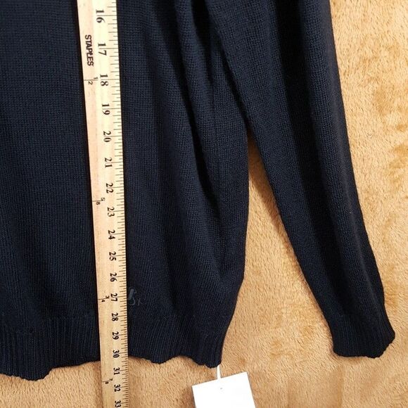 JIL SANDER Sweater Mens Size 52 Black Pullover Crew Extrafine Virgen Wool $690 - Picture 11 of 12